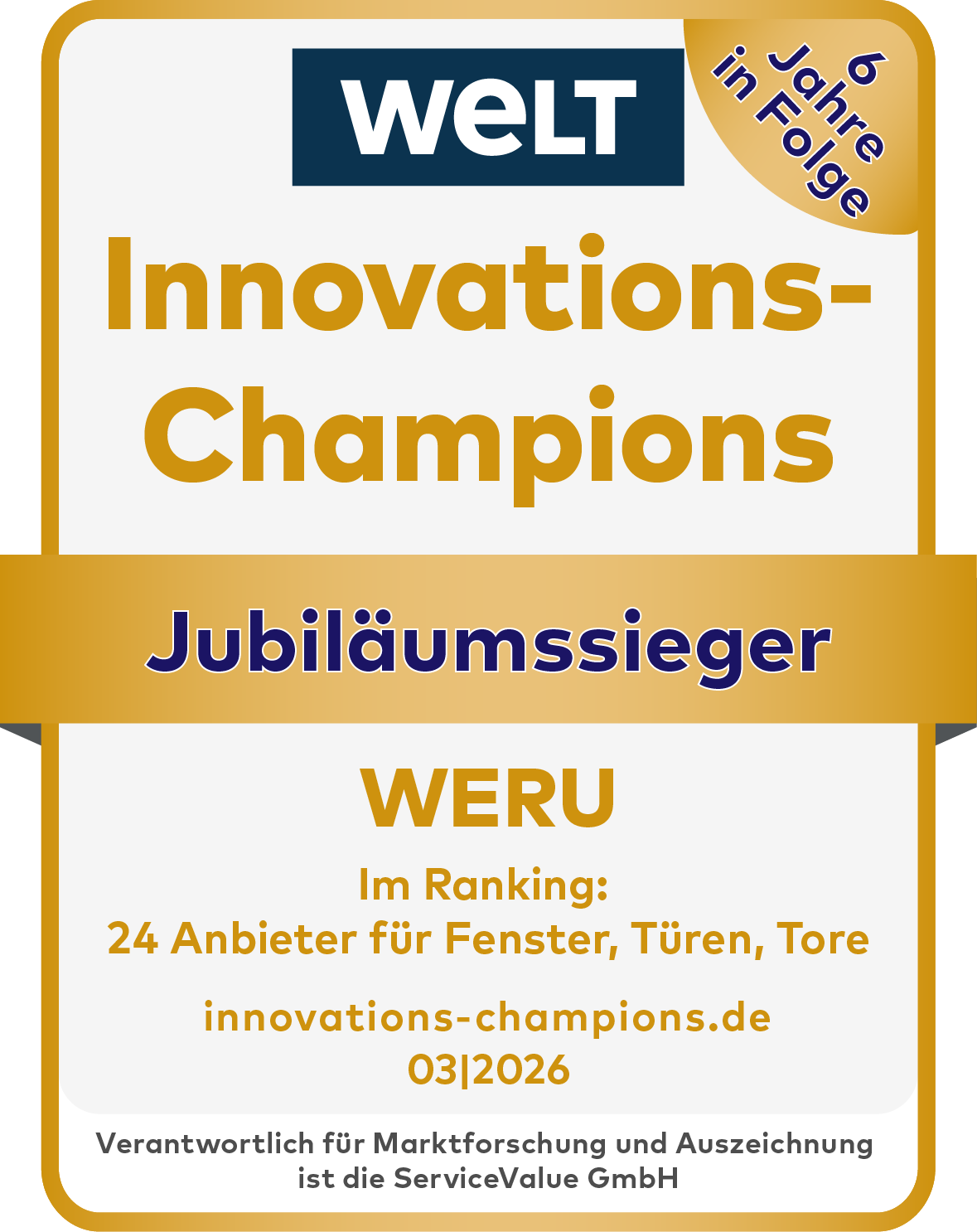 WERU Welt Siegel Innovation 2026